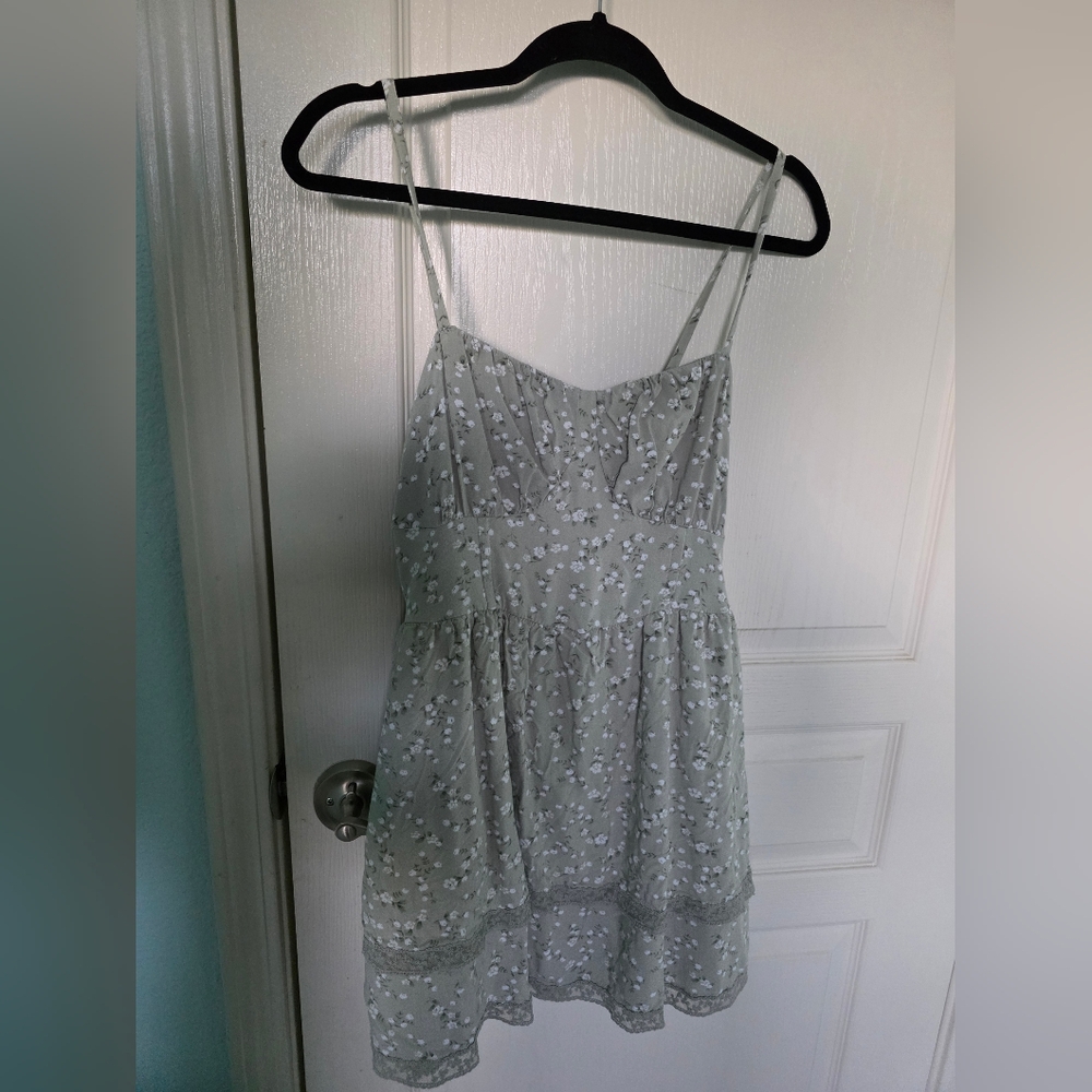 Hollister Green Smocked Dress